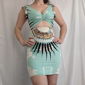 Mara Hoffman Retrospective Geometric Cut Out Mini Dress Size 6 Women's